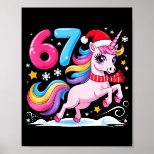 Poster 67 Natal Unicórnio Fofo Seis Sete Meme 6 7 Chris