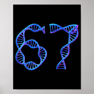 Poster 67 Número Engraçado Meme Replicação Dna Bio Molecu