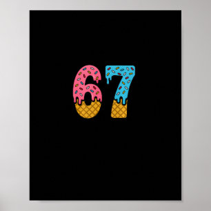 Poster 67 Número Seis Sete Alfa Gíria Sorvete Gota Divers