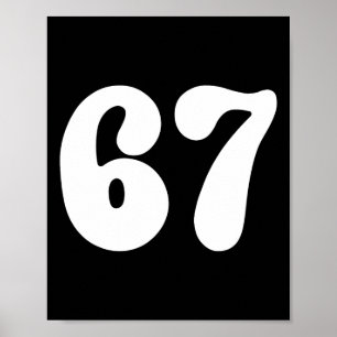Poster 67 Número Seis Sete Camiseta Divertida Gíria Meme