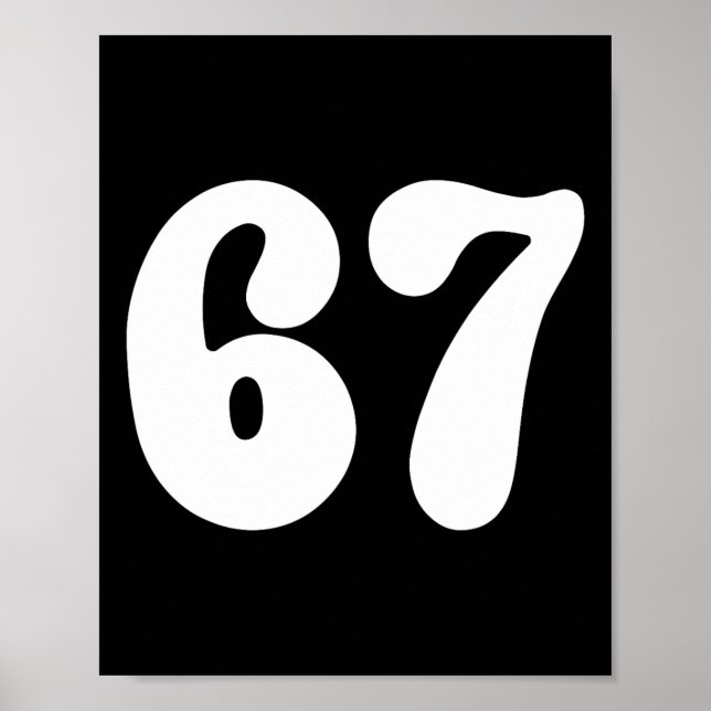Poster 67 Número Seis Sete Camiseta Divertida Gíria Meme  (Frente)