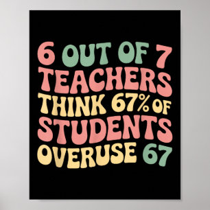 Poster 67 Professor 6 7 Uso Excessivo Seis Sete Meme Engr