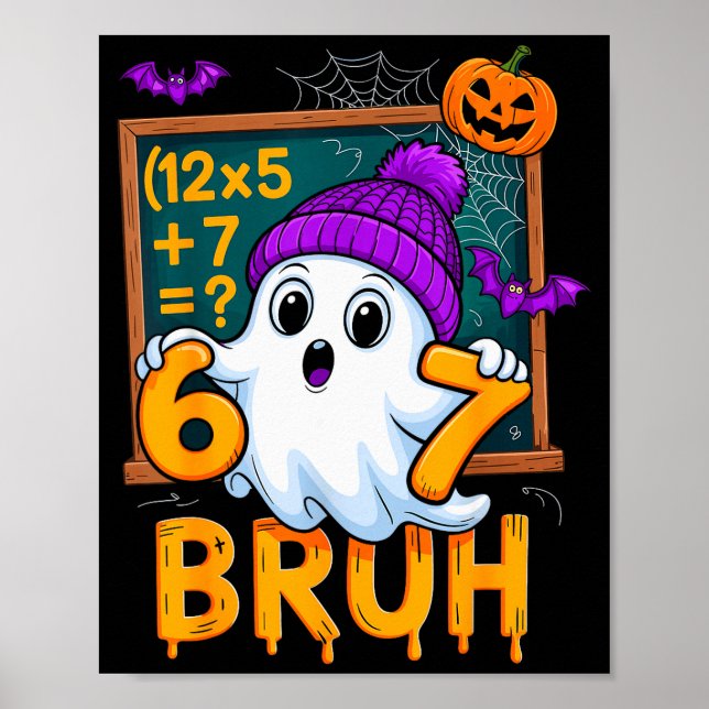 Poster 67 Professor Fantasma de Halloween Seis Sete Meme  (Frente)