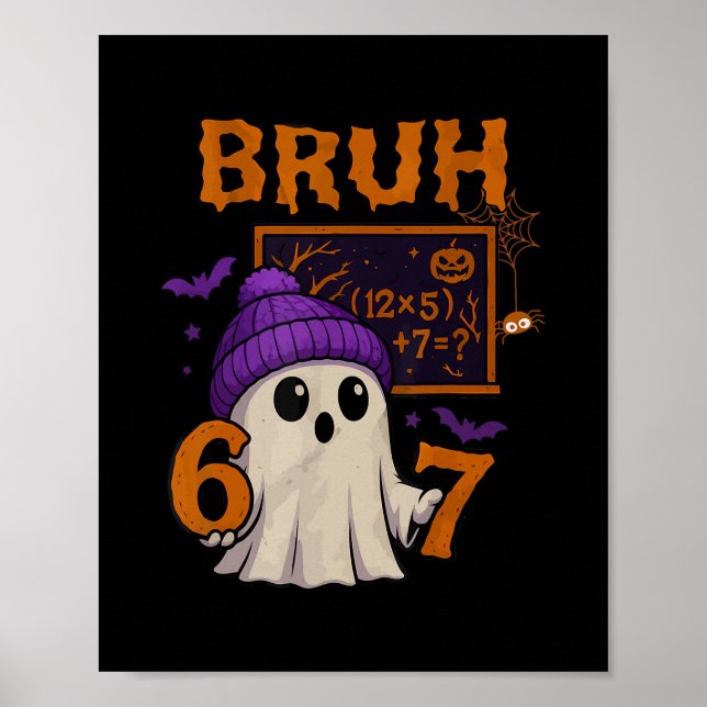 Poster 67 Professor Fantasma de Halloween Seis Sete Meme  (Frente)