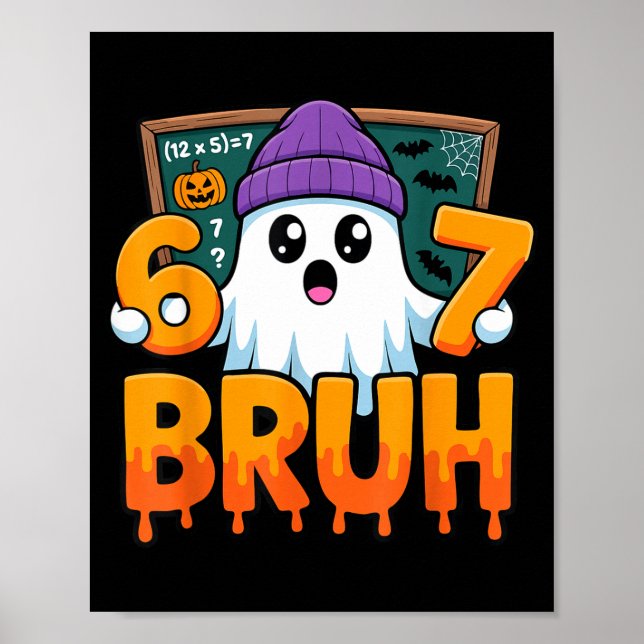 Poster 67 professor fantasma seis sete meme equação matem (Frente)