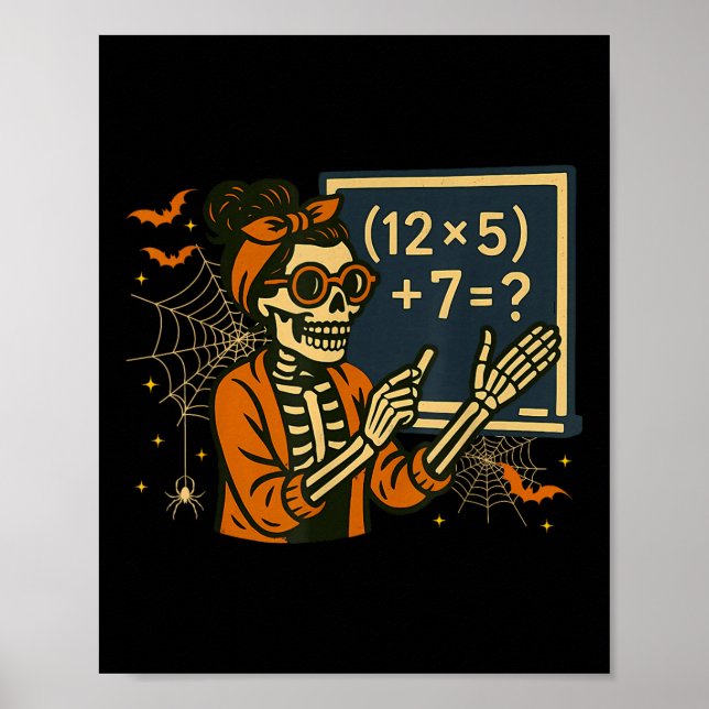 Poster 67 Professor Halloween Esqueleto Seis Sete Meme Ma (Frente)