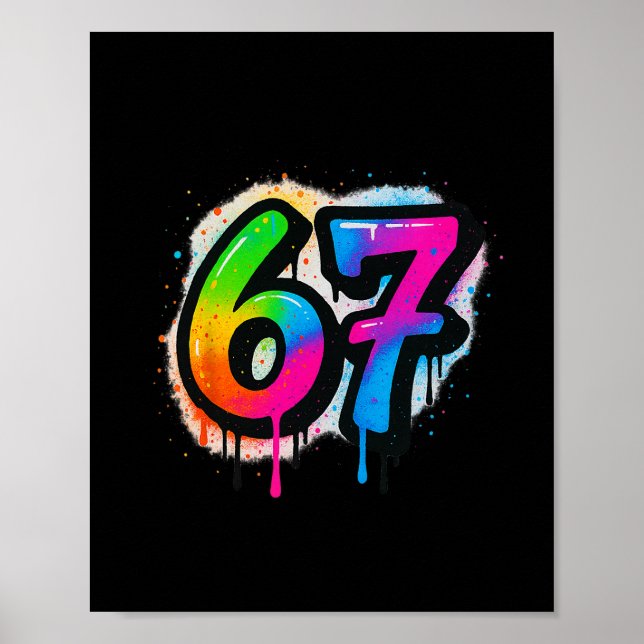 Poster 67 Seis Sete 6 7 Design de Meme Engraçado 6 7 3  (Frente)