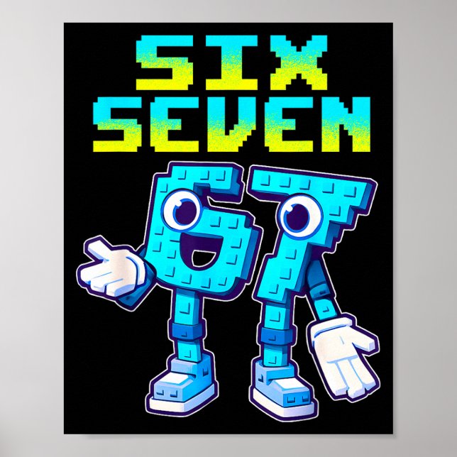 Poster 67 Seis Sete 6-7 Divertido Italiano Brainrot Crian (Frente)