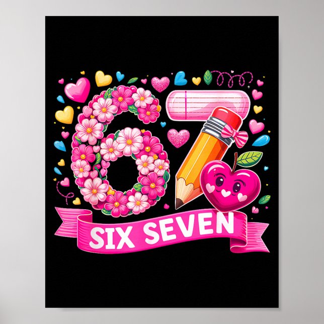Poster 67 Seis Sete 6 7 Meme Professor Design Dia dos Nam (Frente)