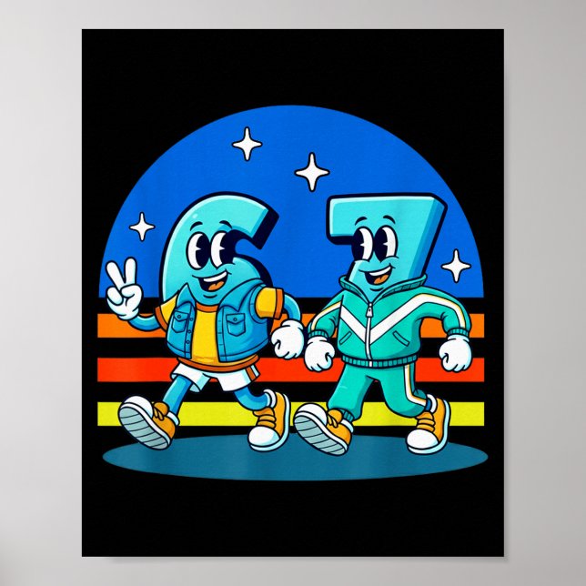 Poster 67 Seis Sete Design Divertido Meme Kids Escola  (Frente)