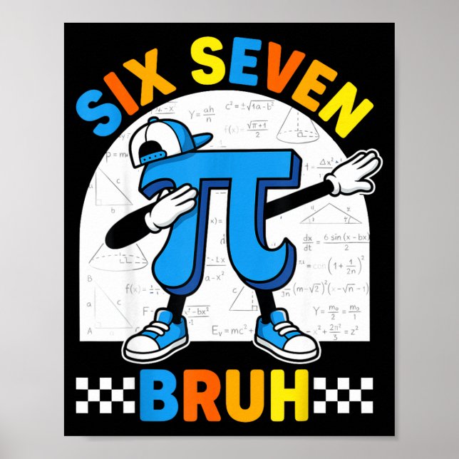 Poster 67 seis sete meme matemática dia engraçado profess (Frente)