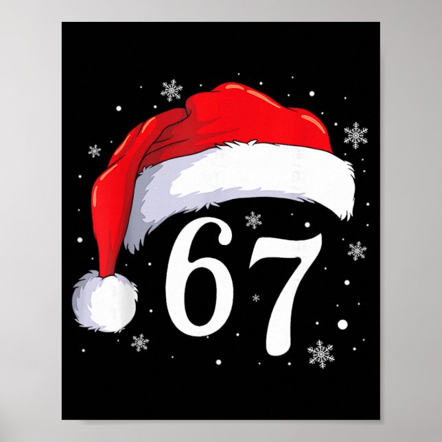 Poster 67 Seis Sete Papai Noel Natal Divertido 6 7 Meme H (Frente)