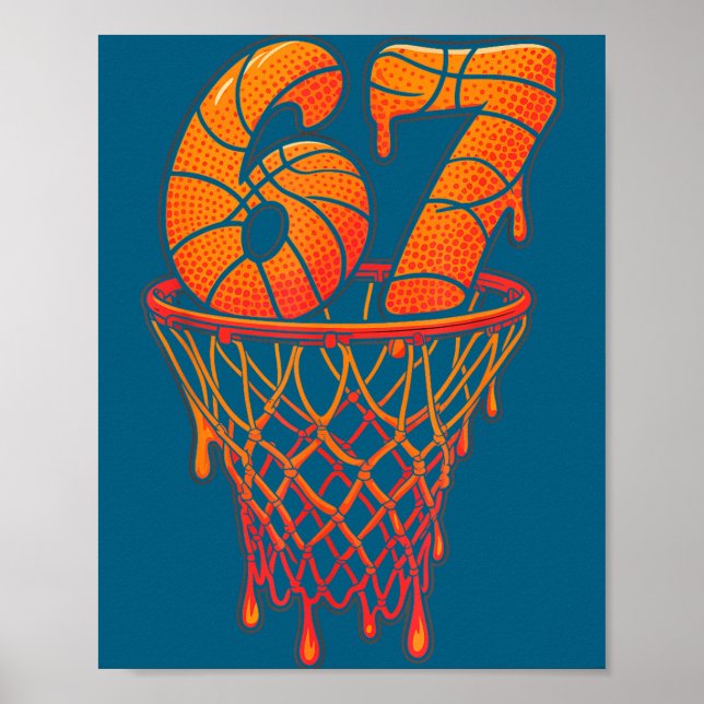 Poster 67 Sete Creme Gotejante Basquete Seis Meme (Frente)