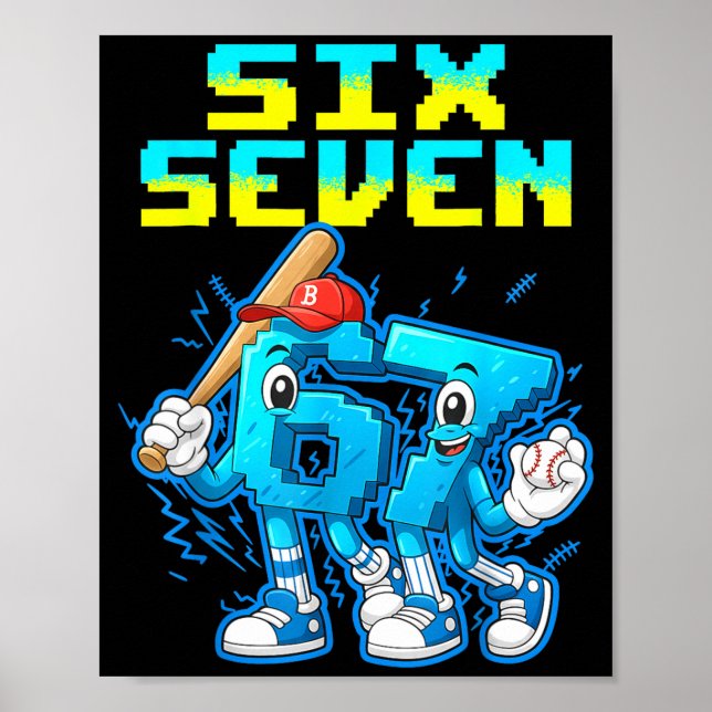 Poster 67 Six Seven 6-7 - Funny Italian Brainrot Kids Bas (Frente)