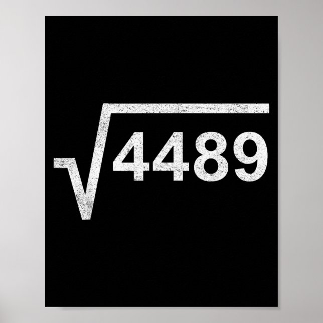 Poster 67 Six Seven 6-7 Meme Square Root 4489 Slang Math  (Frente)