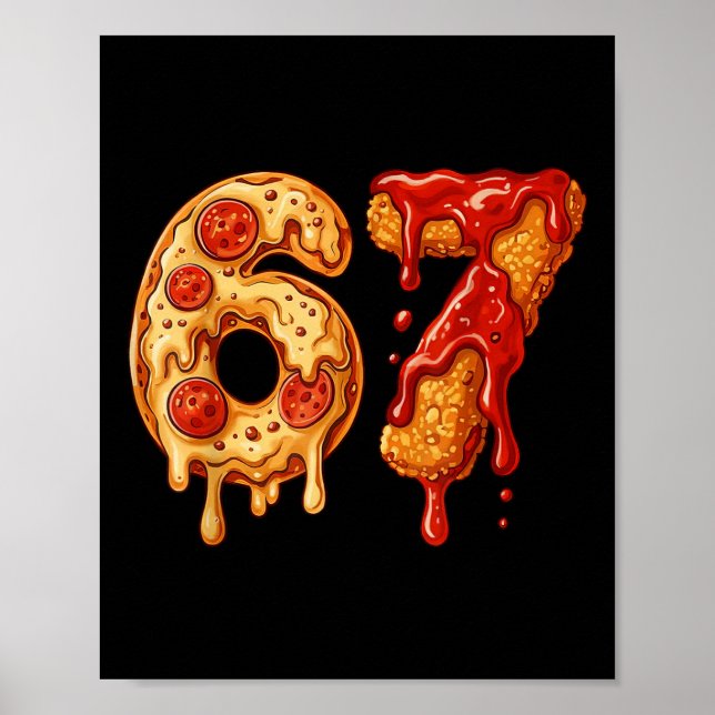 Poster 67 Six Seven 6-7 Pizza & Chicken Nugget - Kids Bra (Frente)