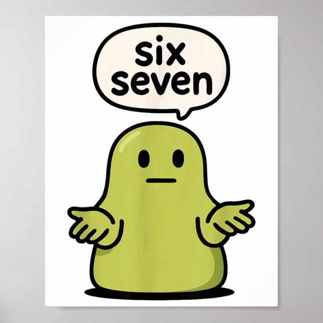 Poster 67 Six Seven 6-7 Slime de Blob Verde - Roupa Diver (Frente)