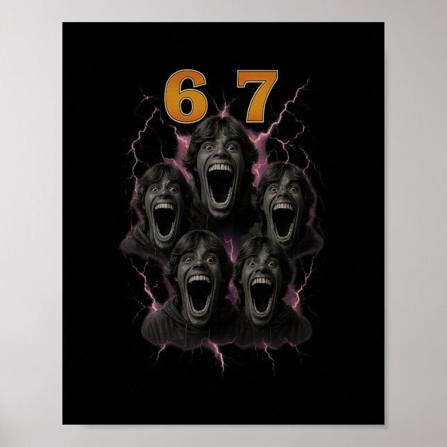 Poster 67 Six Seven Bootleg 6 7 Meme Design Funny 6 7 1  (Frente)
