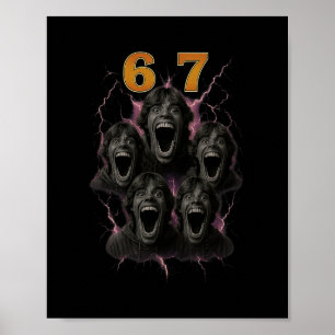 Poster 67 Six Seven Contrabando 6 7 Design de Meme Engraç