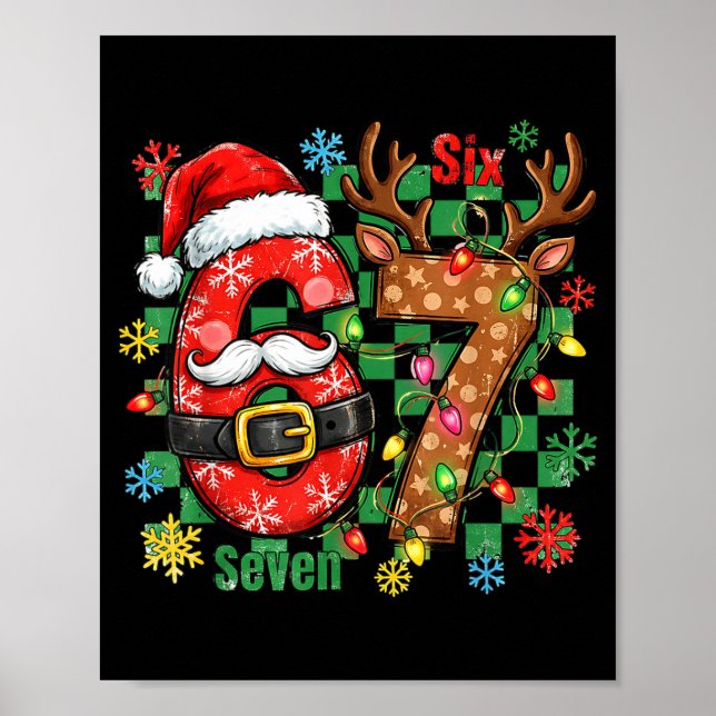Poster 67 Six Seven Funny Christmas 6 7 Meme Joke Boys Gi (Frente)