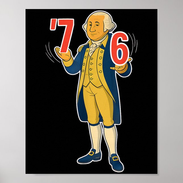 Poster 67 Six Seven George Washington Meme Camiseta Engra (Frente)