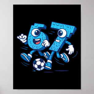 Poster 67 Six Seven Italian Brainrot Kids Futebol 67 Meme