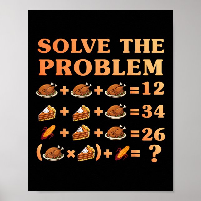 Poster 67 Six Seven Meme Math Thanksgiving Equation Logic (Frente)