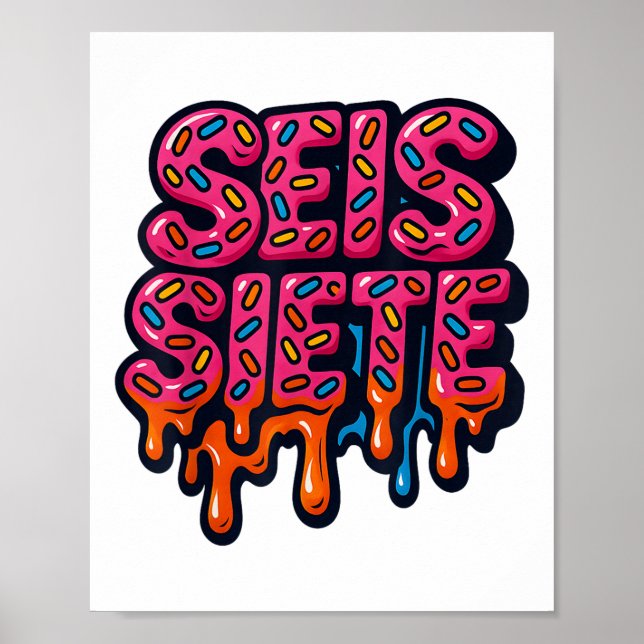 Poster 67 Six Seven Seis Seven Spanish Brainrot Viral Mem (Frente)