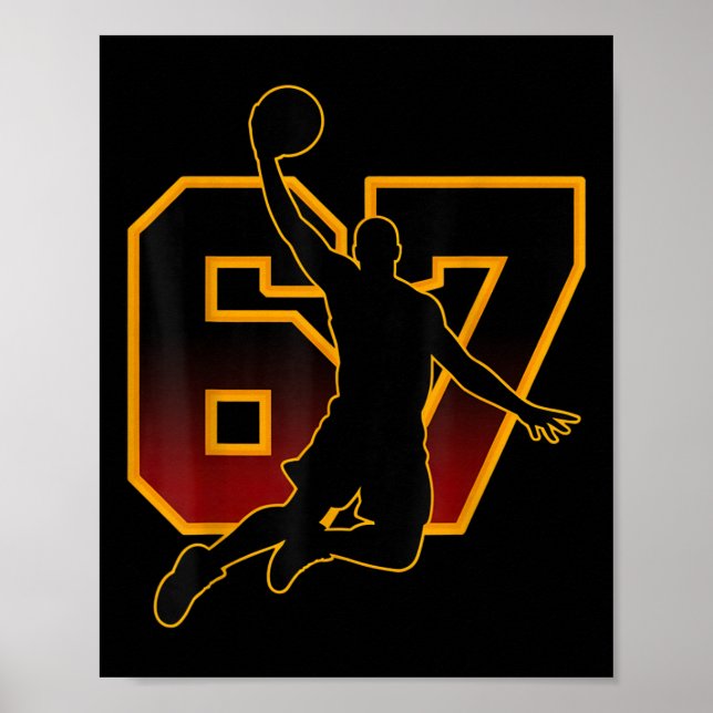 Poster 67 Sketll Meme Slam Dunk Posição Seis Sete Jogo T (Frente)