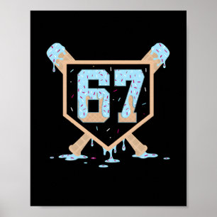 Poster 67 Sorvete Drip Bysebyll Meme Engraçado Seis Sete