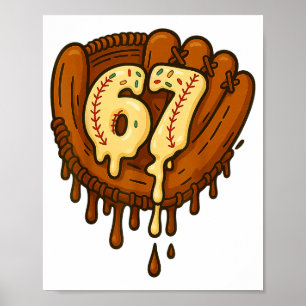 Poster 67 Sorvete Drip Engraçado Seis Sete Baseball