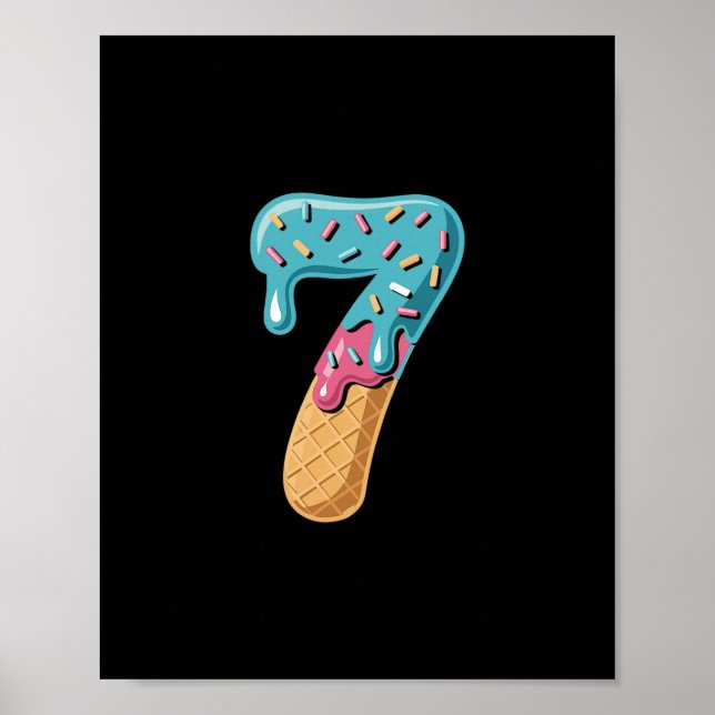 Poster 67 Sorvete Drip Meme Engraçado Seis Sete Par Combi (Frente)