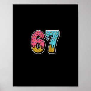 Poster 67 Sorvete Drip Meme Engraçado Six Seven Geração A