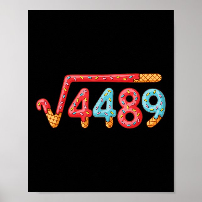 Poster 67 Sorvete Drip Meme Raiz Quadrada 4489  (Frente)