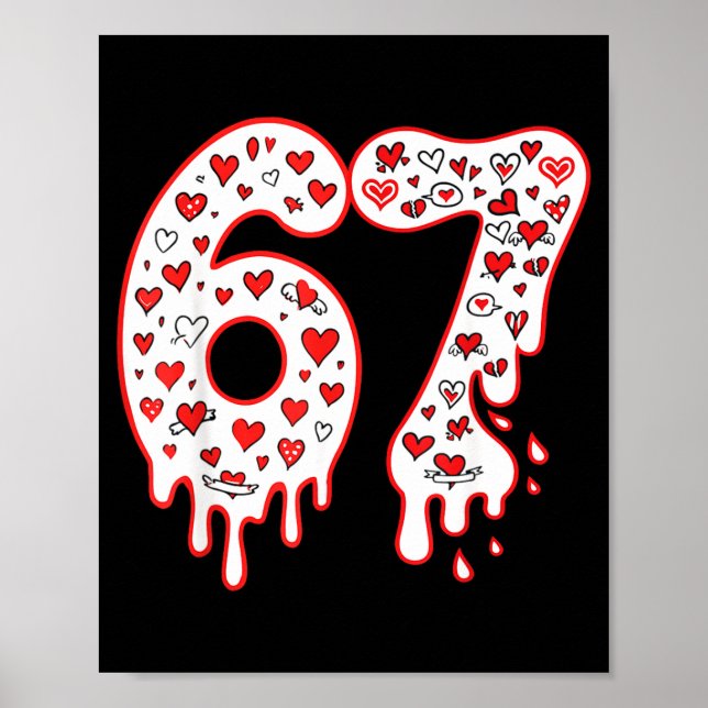 Poster 67 Sorvete Drip Meme Seis Sete Geração Alpha Valen (Frente)
