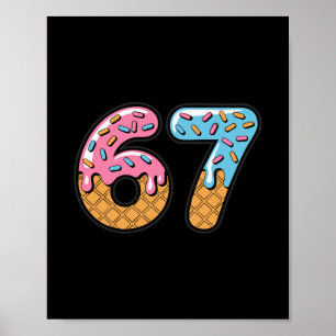 Poster 67 Sorvete Drip Meme Six Seven Gíria Gen Alpha 2
