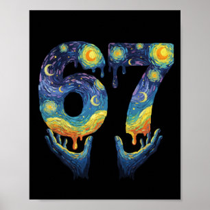 Poster 67 Sorvete Gotejante Noite Estrelada de Van Gogh E