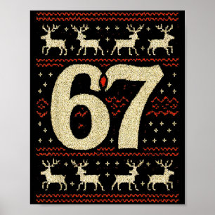 Poster 67 Suéter de Natal Feio 6 7 Meme Seis Sete Pedreir