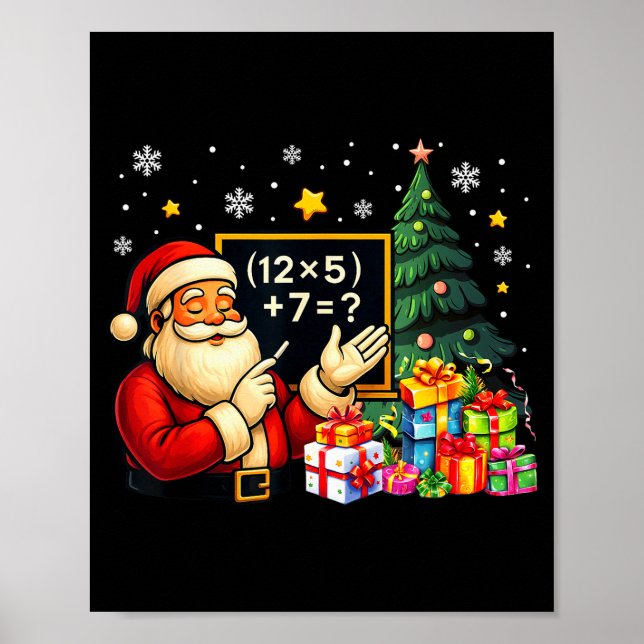 Poster 67 Teacher Santa Christmas Six Seven Meme Brainrot (Frente)