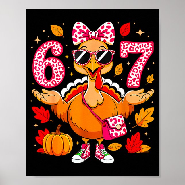 Poster 67 Thanksgiving Funny Turkey Thanksgiving 67 Turke (Frente)