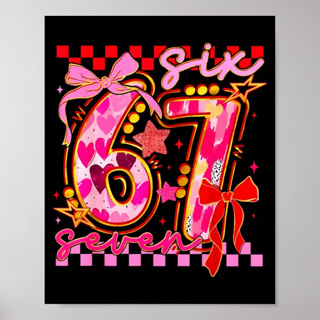 Poster 67 Valentine Day 6 7 Meme Six Seven Girl Kids  (Frente)