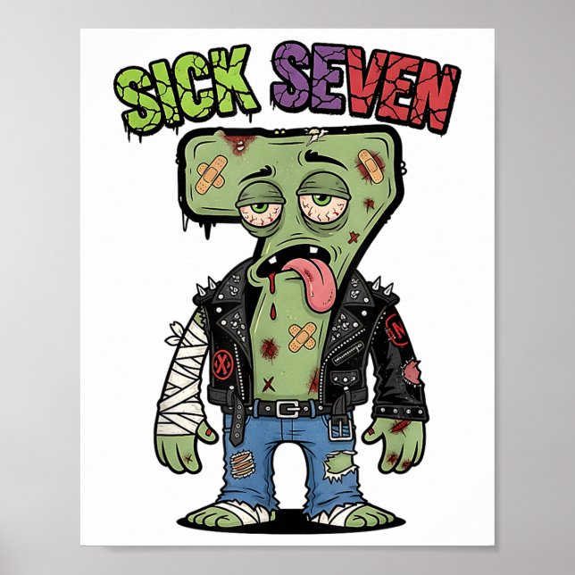 Poster 67 Zumbi Divertido Seis Sete Humor Meme Cérebro Do (Frente)