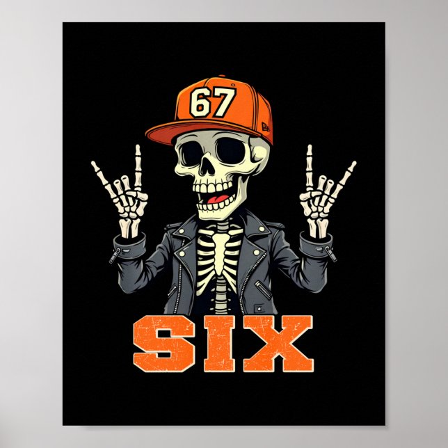 Poster 67endy Skeleton – 67 Six Seven Halloween 6 Long Sl (Frente)