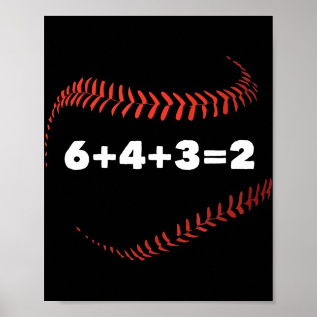 Poster 6+4+3=2 Jogador de Baseball com Presente Duplo (Frente)