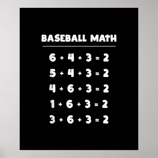 Poster 6 4 3 2 Matemática De Baseball - Jogo De Softball  (Frente)