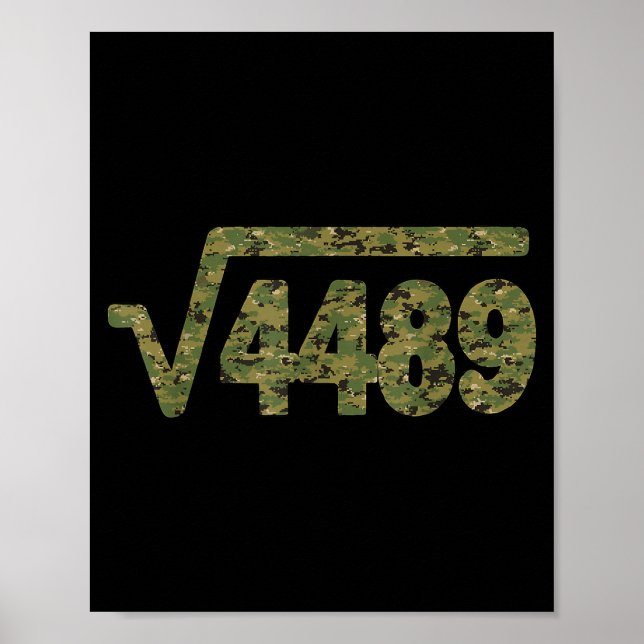 Poster 6 7 Army Pattern Meme Square Root 4489 Slang Math  (Frente)