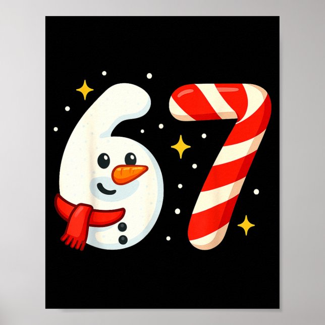Poster 6 7 Camisa de Natal Meme 67 Seis Sete Boneco de Ne (Frente)