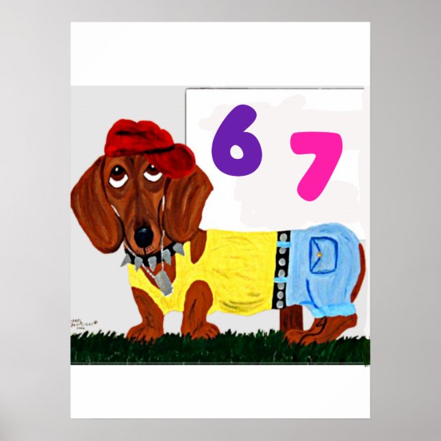 Poster 6 7 Dachshund in funny clothes  (Frente)