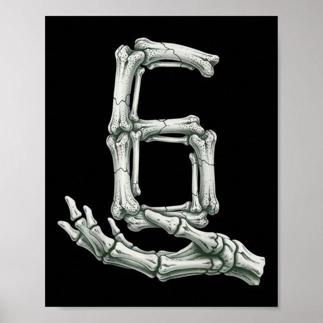 Poster 6 7 Esqueleto de Halloween Engraçado 67 Meme Gen A (Frente)