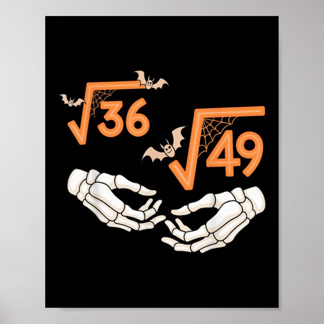 Poster 6 7 Halloween Matemática Raiz Quadrada 67 Meme Gen (Frente)